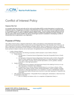 Not-for-Profit Conflict of Interest Policy