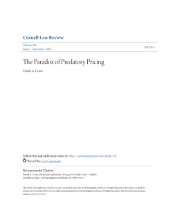 The Paradox of Predatory Pricing