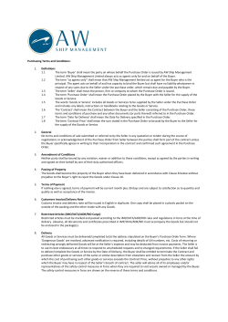 Purchasing Terms and Conditions: 1. Definitions 1.1 The term `Buyer