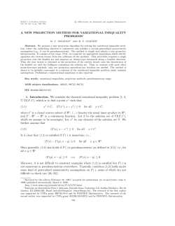 A NEW PROJECTION METHOD FOR VARIATIONAL INEQUALITY