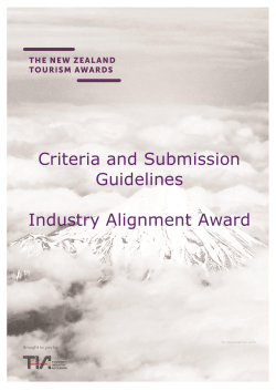 Criteria and Submission Guidelines Industry Alignment Award