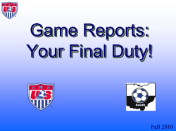 Game Reports - The Final Duty!
