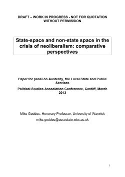 State-space and non-state space in the crisis of neoliberalism
