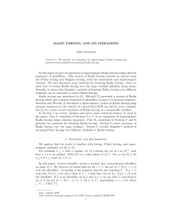 RADIN FORCING AND ITS ITERATIONS In this paper