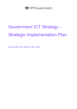 Government ICT Strategy - Strategic Implementation Plan