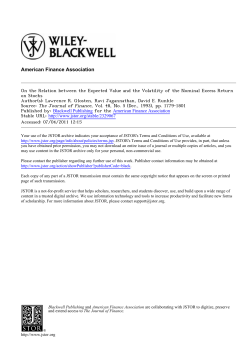 On the Relation between the Expected Value and the Volatility of the