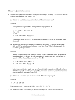 Chapter 11. Quantitative Answers 1. Suppose the supply curve for