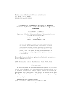 A Semidefinite Optimization Approach to Quadratic Fractional