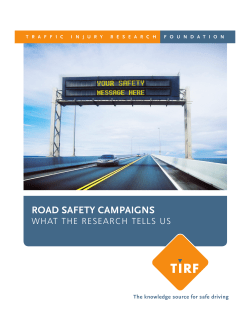 Road Safety Campaigns - What the Research Tells Us