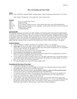 MLA Formatting and Style Guide