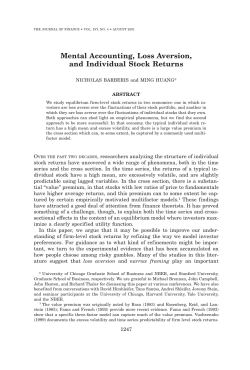 Mental Accounting, Loss Aversion, and Individual