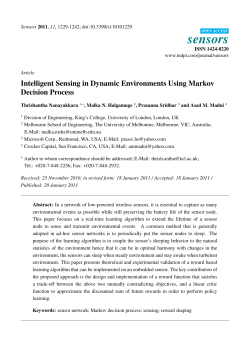 Intelligent Sensing in Dynamic Environments Using Markov