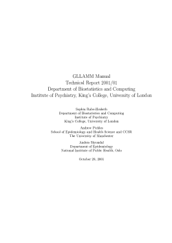GLLAMM Manual Technical Report 2001/01 Department of