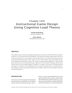 Instructional Game Design Using Cognitive Load Theory