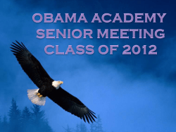 Obama Academy Senior Requirement Presentation