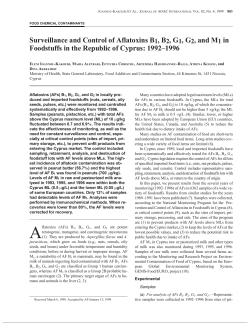 Surveillance and Control of Aflatoxins B1, B2, G1, G2, and M1 in