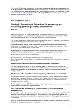 Strategic Assessment Guidelines for preparing and