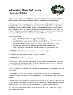Independent Classic AAA Hockey Tournament Rules