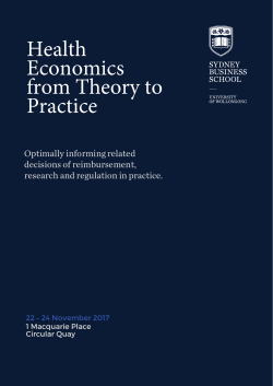 Health Economics from Theory to Practice