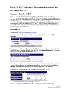 Instructions for using RosterPro 2003&trade; software by