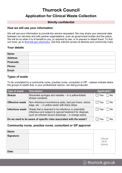 Application for clinical waste collection