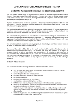 application for landlord registration