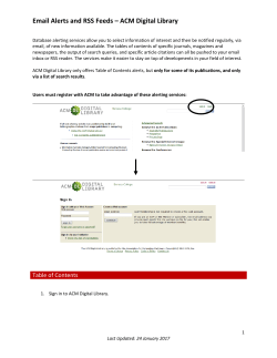 Email Alerts and RSS Feeds &ndash; ACM Digital Library