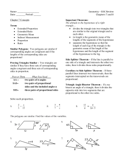 Name: Geometry &ndash; EOC Review Date: ______ Period: ______