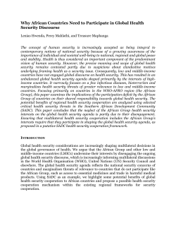 African Regional Health Security Cooperation Frameworks