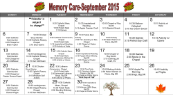 Calendar is subject to change** 10:30 Games 3:15 Patriot Day Craft