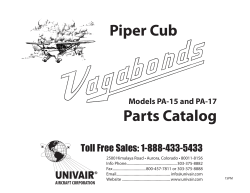 Parts Catalog Piper Cub - Ohio (Buckeye) Chapter Short Wing Piper