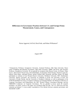 Differences in Governance Practices between US and Foreign Firms
