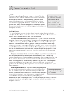 Team Cooperation Goal