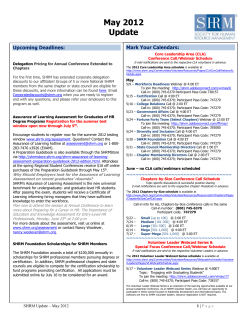 May 2012 Update - Montana SHRM - Society for Human Resource