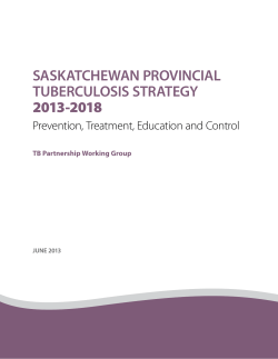 Saskatchewan Provincial Tuberculosis Strategy 2013-2018
