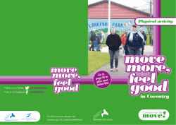 Physical activity in Coventry move more, feel good move more, feel