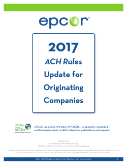 ACH Rules Update for Originating Companies