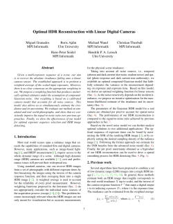 Optimal HDR reconstruction with linear digital cameras