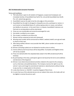 2017 SG Nationwide Consumer Promotion Terms and Conditions: 1