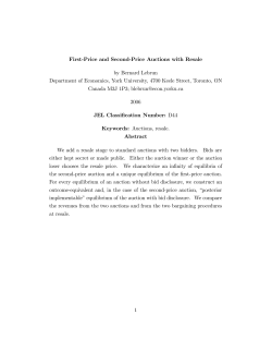 First-Price and Second-Price Auctions with Resale