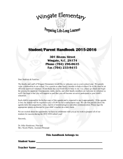Preparing Life-Long Learners Student/Parent Handbook 2015-2016