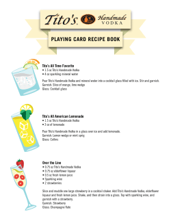 playing card recipe book - Tito`s Handmade Vodka