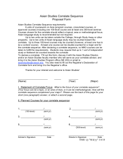 Asian Studies Correlate Sequence Proposal Form