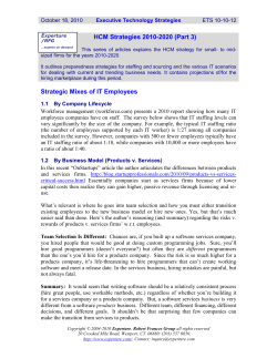 HCM Strategies 2010-2020 (Part 3)