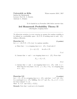 3rd Homework Probability Theory II