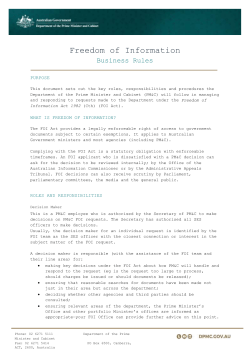 FOI Business Rules - Department of the Prime Minister and Cabinet