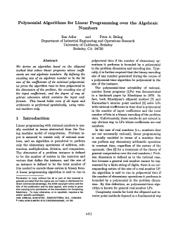 Polynomial Algorithms for Linear Programming over Numbers the