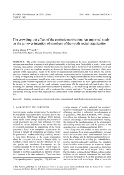 The crowding-out effect of the extrinsic motivation: An empirical