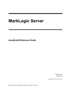 JavaScript Reference Guide - MarkLogic 9 Product Documentation