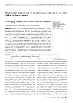 Physiological, physical and on-ice performance
